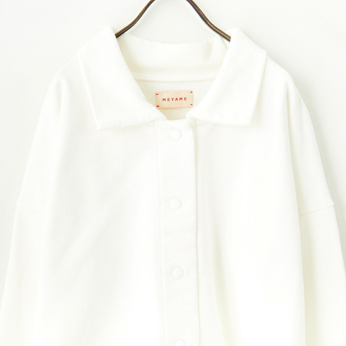 MEYAME [メヤメ] 襟付きスウェットカーディガン [MEY-1928] WHITE