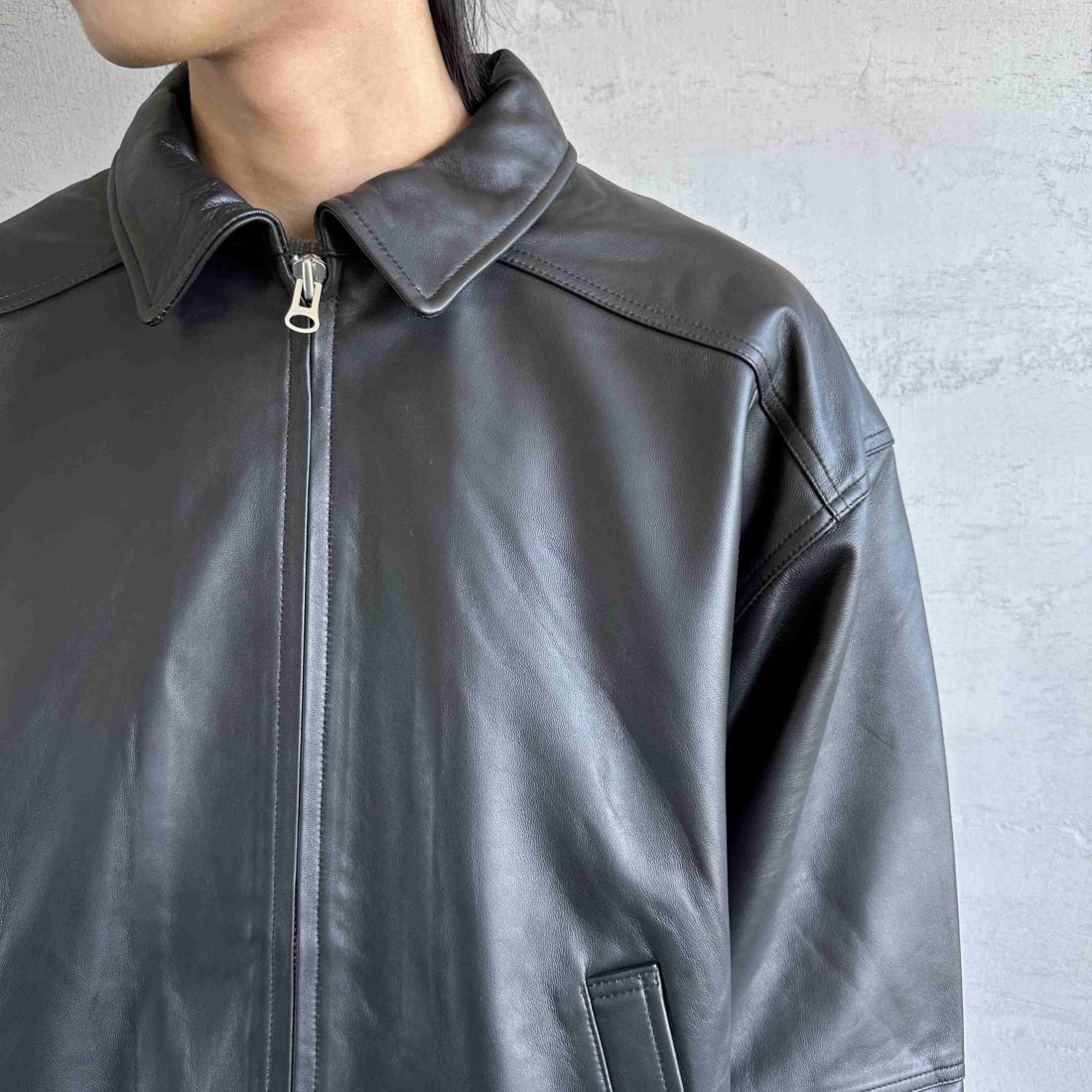 Jeans Factory Clothes [ジーンズファクトリークローズ] ラムレザーボンバージャケット [24410JF] BLACK