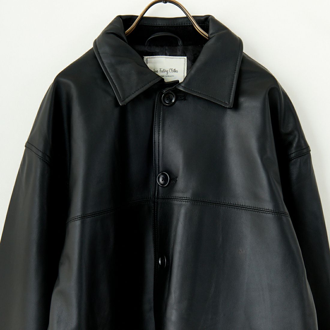 Jeans Factory Clothes [ジーンズファクトリークローズ] ラムレザーカーコート [24411JF] BLACK