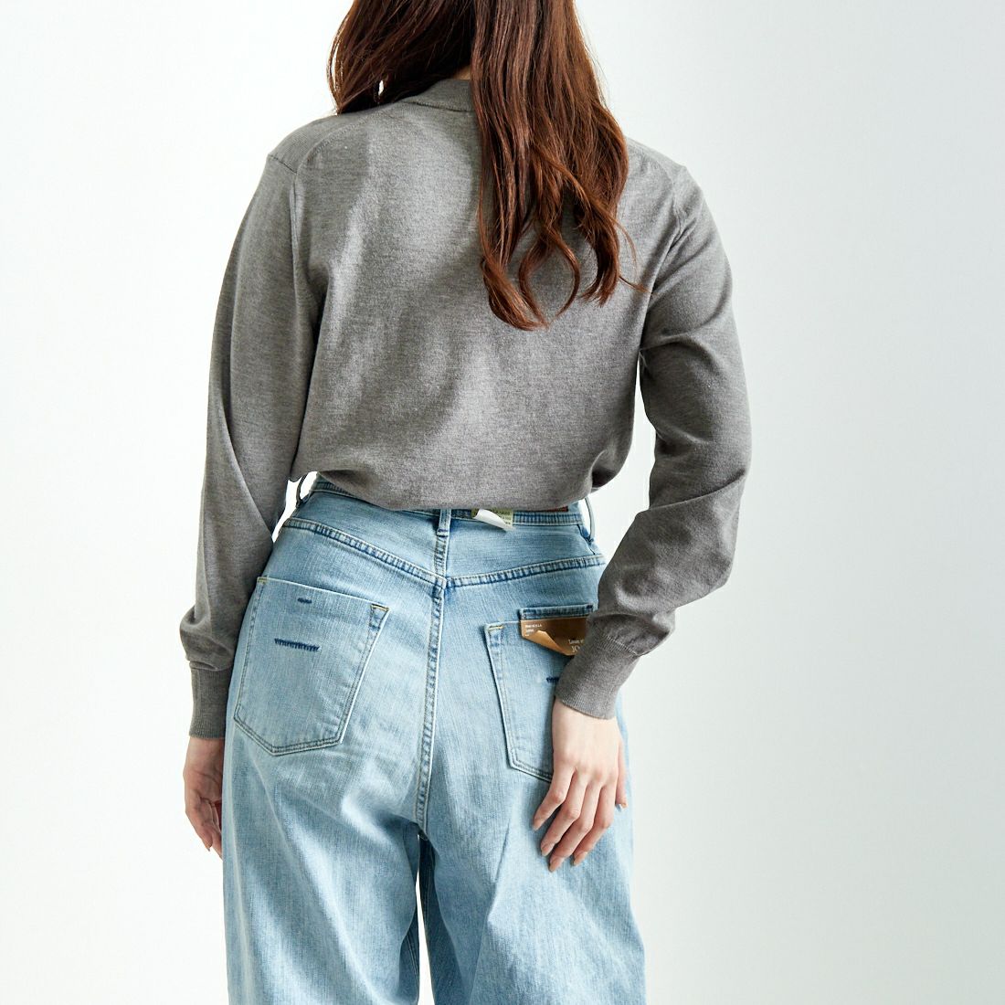 Noir Fabrik [ヌワールファブリック] モックネックプルオーバーニット [24522059] 003 ﾗｲﾄｸﾞﾚ &&モデル身長：167cm 着用サイズ：F&&