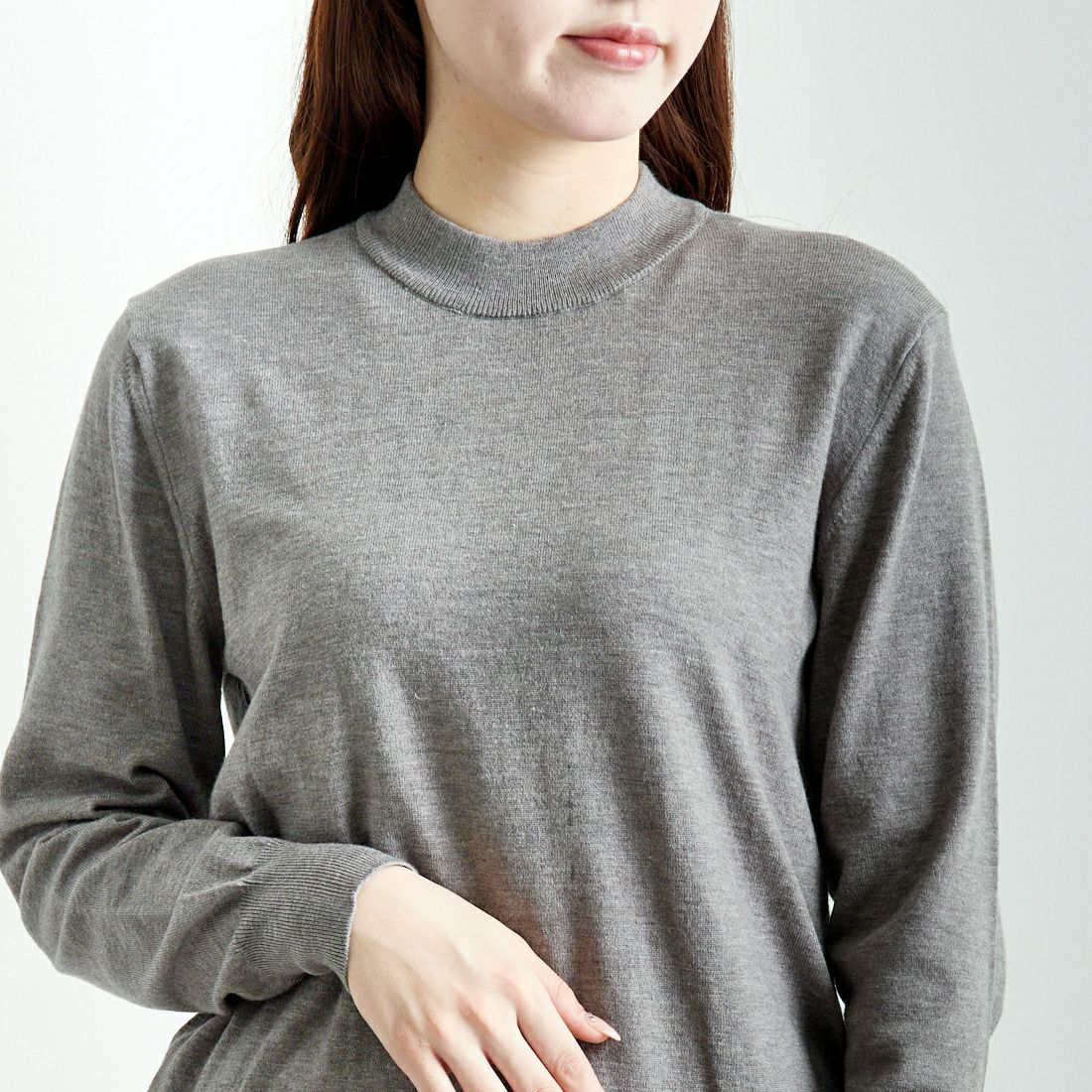 Noir Fabrik [ヌワールファブリック] モックネックプルオーバーニット [24522059] 003 ﾗｲﾄｸﾞﾚ