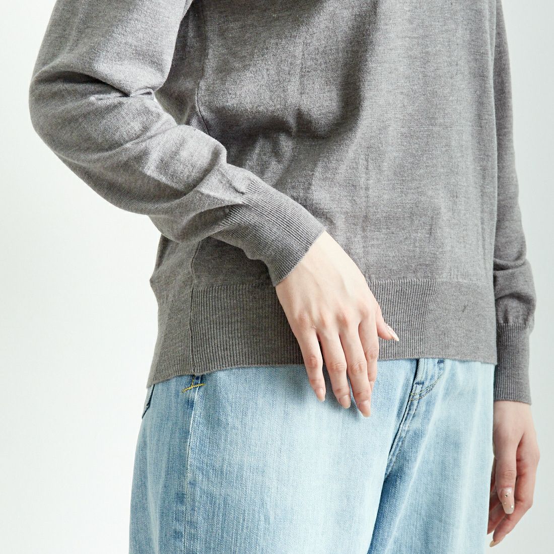 Noir Fabrik [ヌワールファブリック] モックネックプルオーバーニット [24522059] 003 ﾗｲﾄｸﾞﾚ