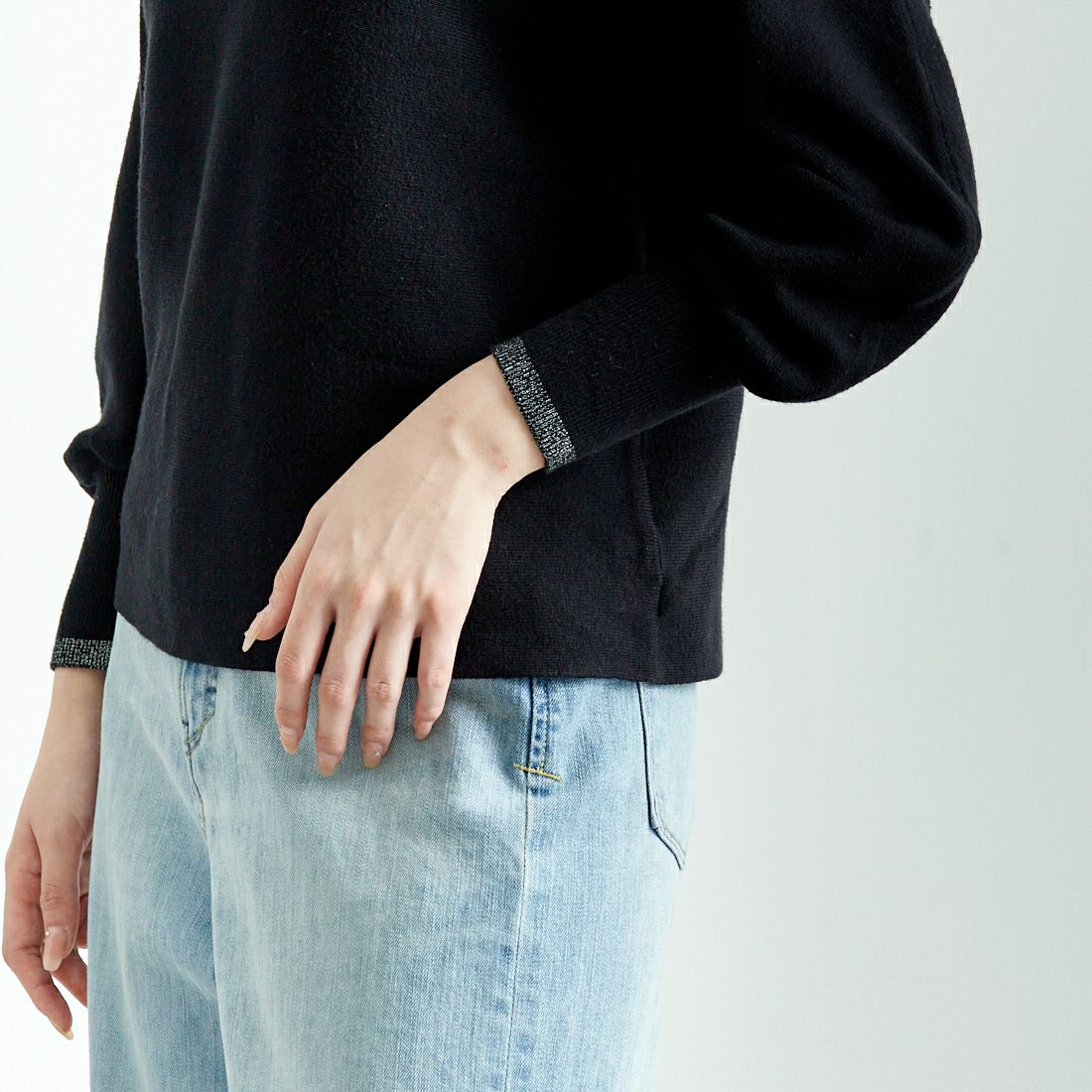 Jf Ready Made [ジェイエフレディメイド] ハイネックバナナスリーブニット [650099] 109 ﾌﾞﾗｯｸ