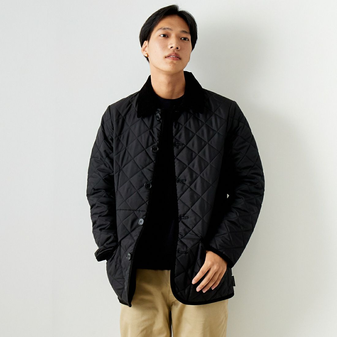 Traditional Weatherwear [トラディショナル ウェザーウェア] ウェーバリー [APQCO0250AA] AA01 BLK/B &&モデル身長：179cm 着用サイズ：40&&