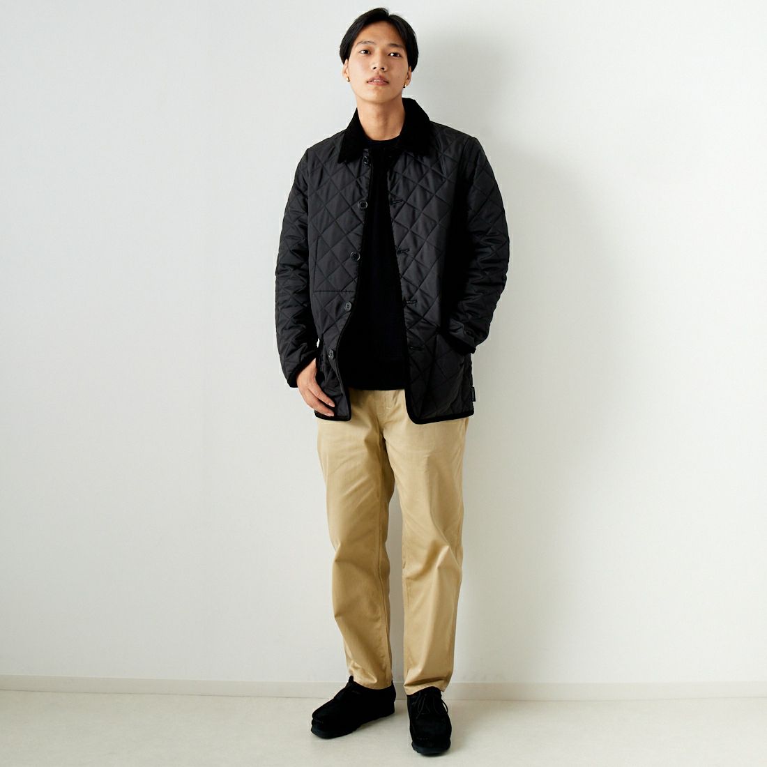 Traditional Weatherwear [トラディショナル ウェザーウェア] ウェーバリー [APQCO0250AA] AA01 BLK/B &&モデル身長：179cm 着用サイズ：40&&