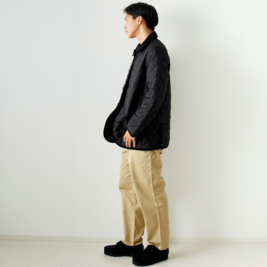 Traditional Weatherwear [トラディショナル ウェザーウェア] ウェーバリー [APQCO0250AA] AA01 BLK/B &&モデル身長：179cm 着用サイズ：40&&