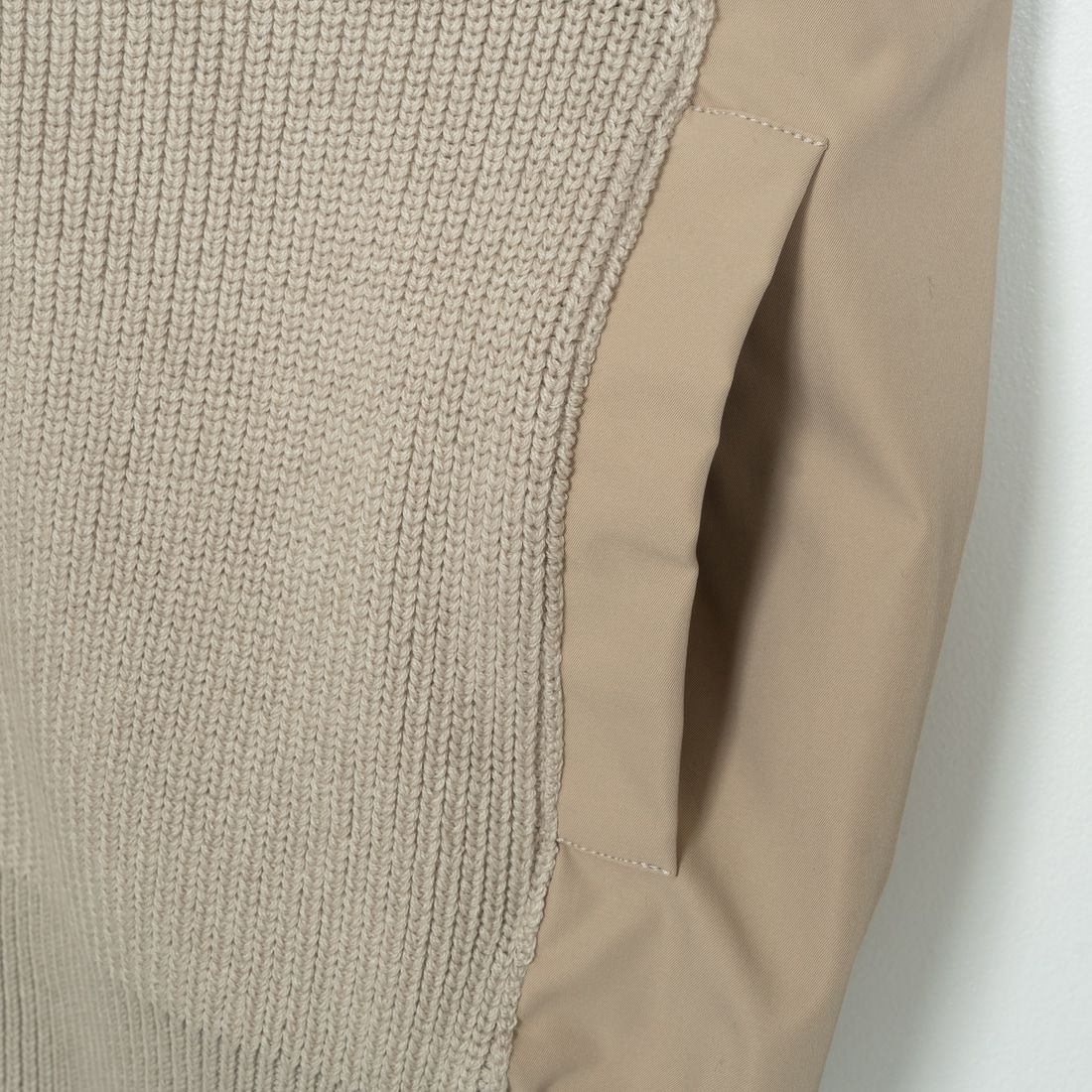 Jeans Factory Clothes [ジーンズファクトリークローズ] 畔編みニット切替ジップブルゾン [3224537] ｸﾞﾚｰﾍﾞｰｼﾞｭ
