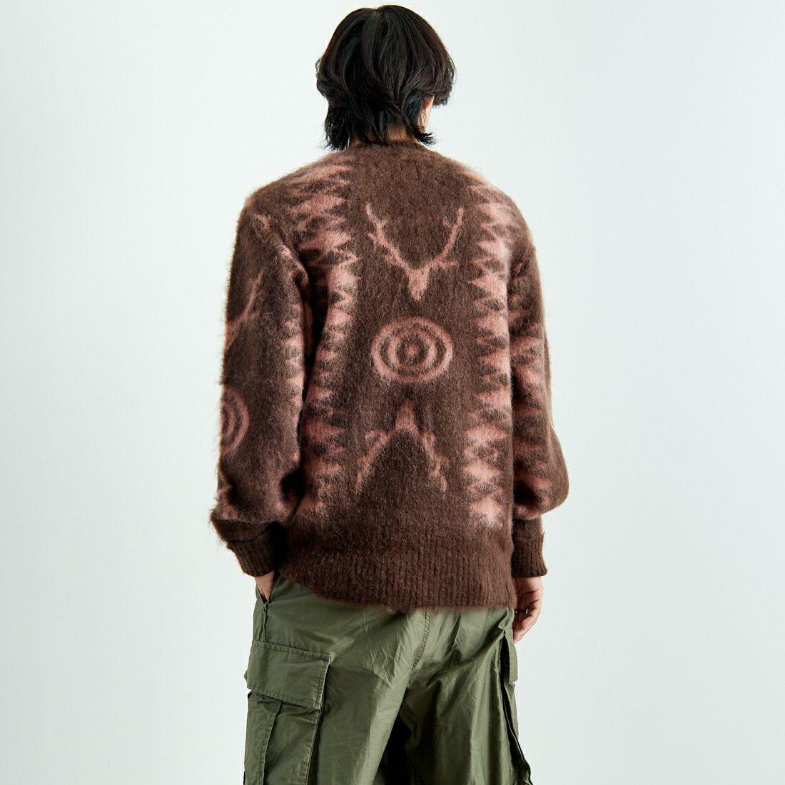South2West8 [サウスツーウエストエイト] ルーズ フィット セーター [PU555] B BROWN &&モデル身長：179cm 着用サイズ：M&&