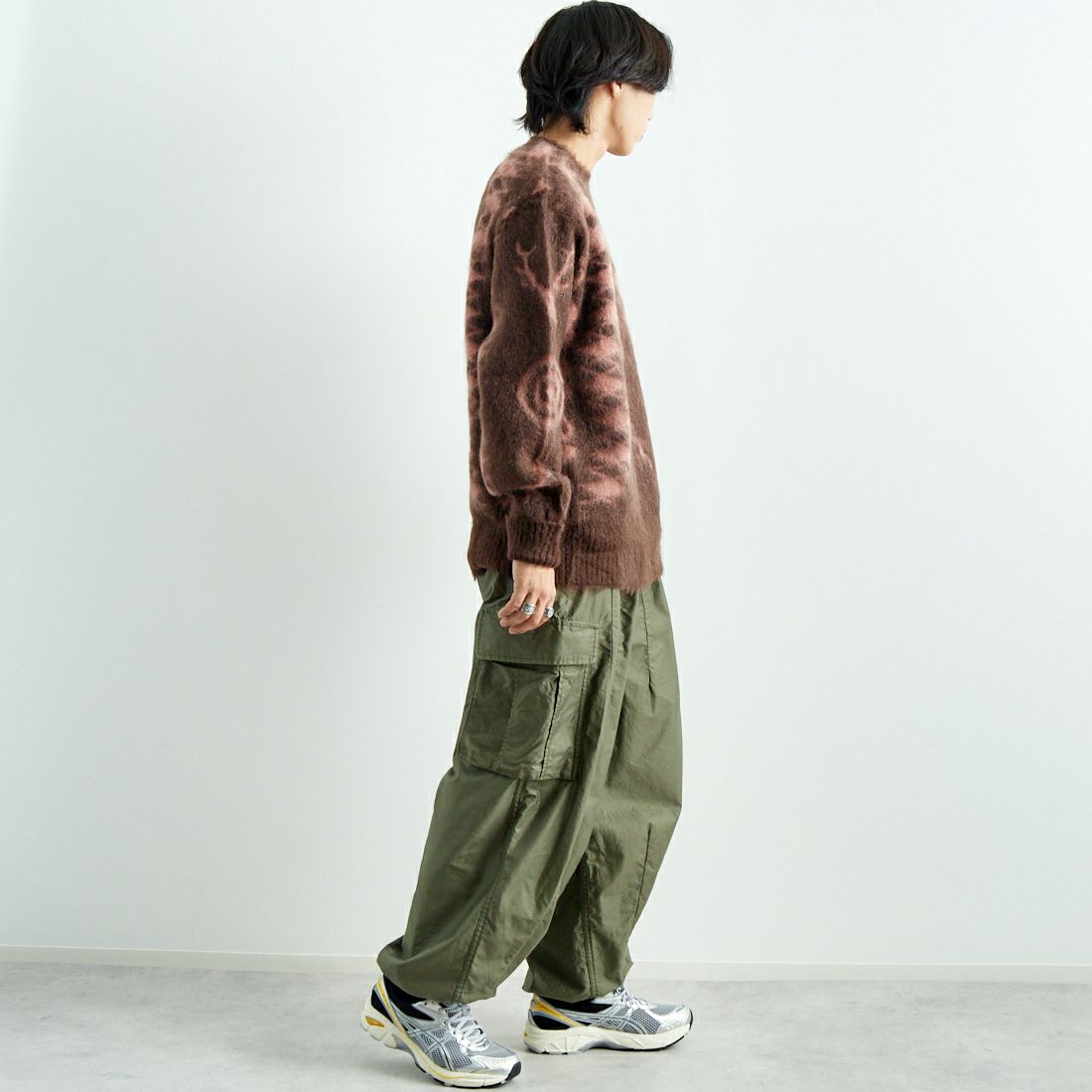 South2West8 [サウスツーウエストエイト] ルーズ フィット セーター [PU555] B BROWN &&モデル身長：179cm 着用サイズ：M&&