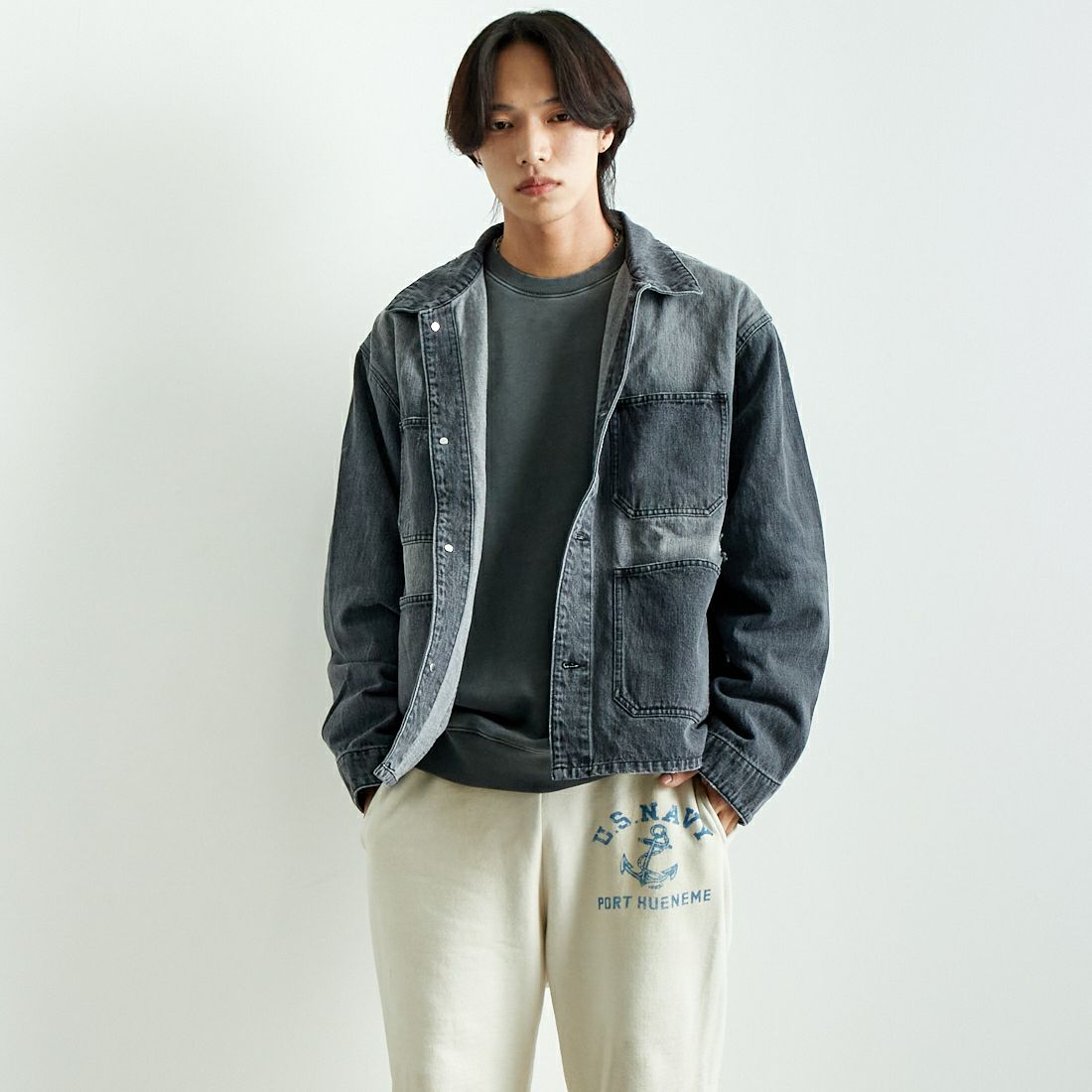 710 BLACK&&モデル身長：179cm 着用サイズ：L&&