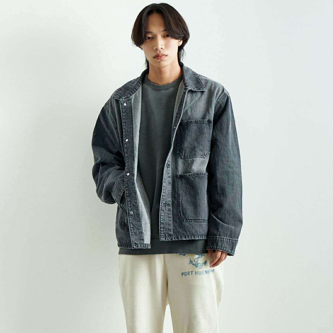 VALTA [ヴァルタ] 別注 カバーオールジャケット [VA24AW3038-JF] 710 BLACK &&モデル身長：179cm 着用サイズ：L&&