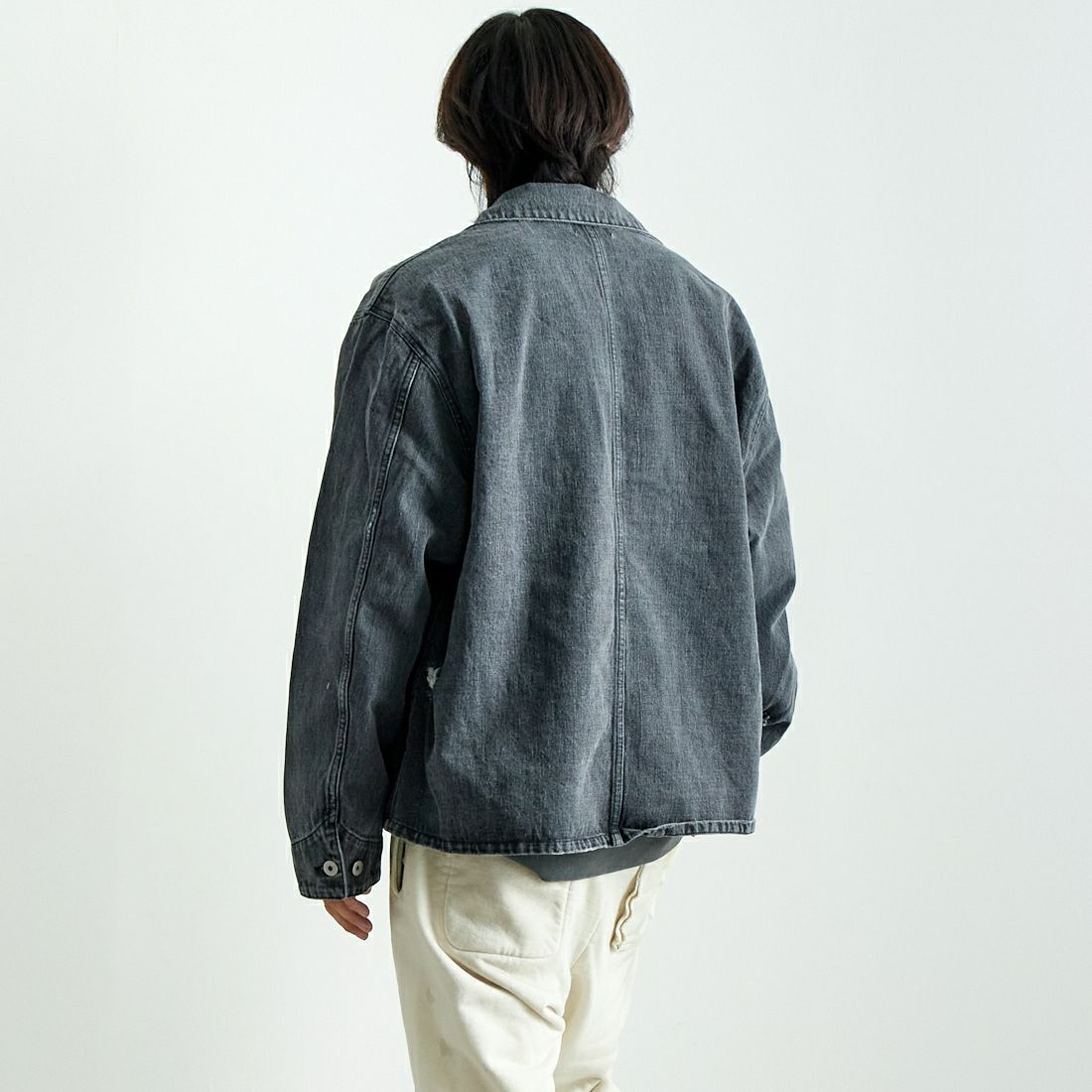 VALTA [ヴァルタ] 別注 カバーオールジャケット [VA24AW3038-JF] 710 BLACK &&モデル身長：179cm 着用サイズ：L&&