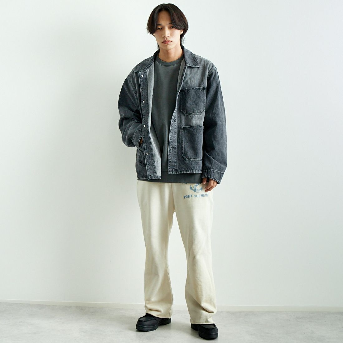 VALTA [ヴァルタ] 別注 カバーオールジャケット [VA24AW3038-JF] 710 BLACK &&モデル身長：179cm 着用サイズ：L&&