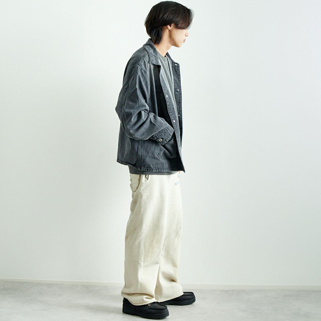 VALTA [ヴァルタ] 別注 カバーオールジャケット [VA24AW3038-JF] 710 BLACK &&モデル身長：179cm 着用サイズ：L&&