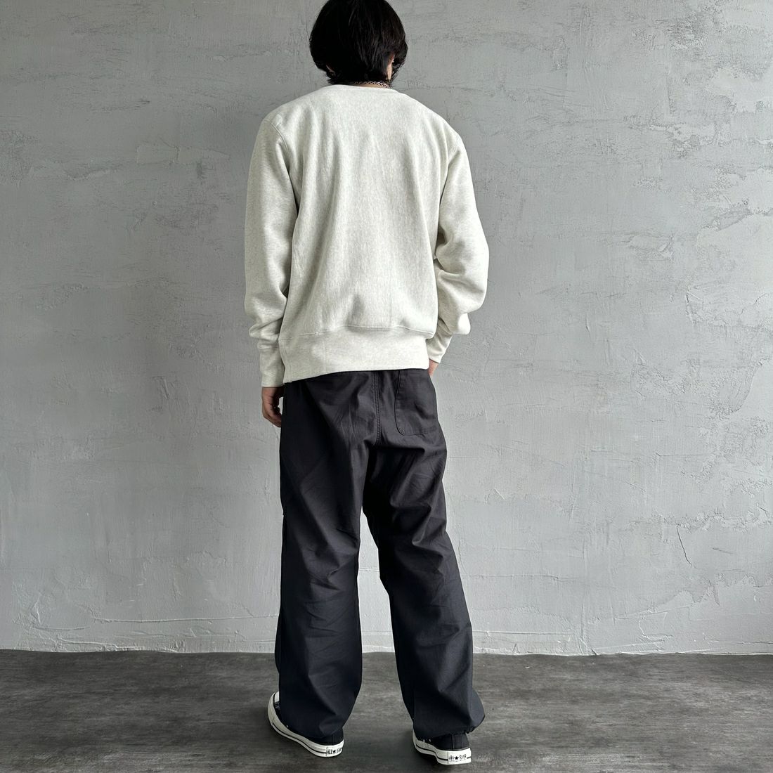 Champion [チャンピオン] リバースウィーブ クルーネックスウェットシャツ [C3-A022] 810 ｵｰﾄﾐｰﾙ &&モデル身長：179cm 着用サイズ：XXL&&