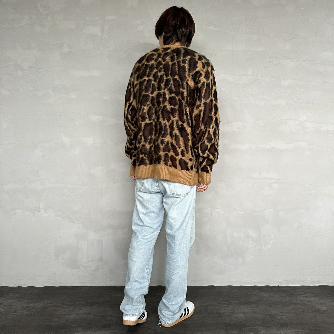 THE FOX [ザフォックス] 別注 シャギーモヘア クルーネックニット [TC24F012-JF] ﾚｵﾊﾟｰﾄﾞ &&モデル身長：179cm 着用サイズ：L&&