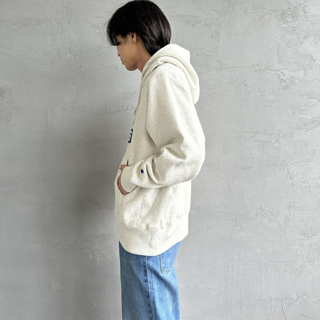 Champion [チャンピオン] リバースウィーブ フーデッドスウェットシャツ [C3-A122] 810 ｵｰﾄﾐｰﾙ &&モデル身長：179cm 着用サイズ：XL&&