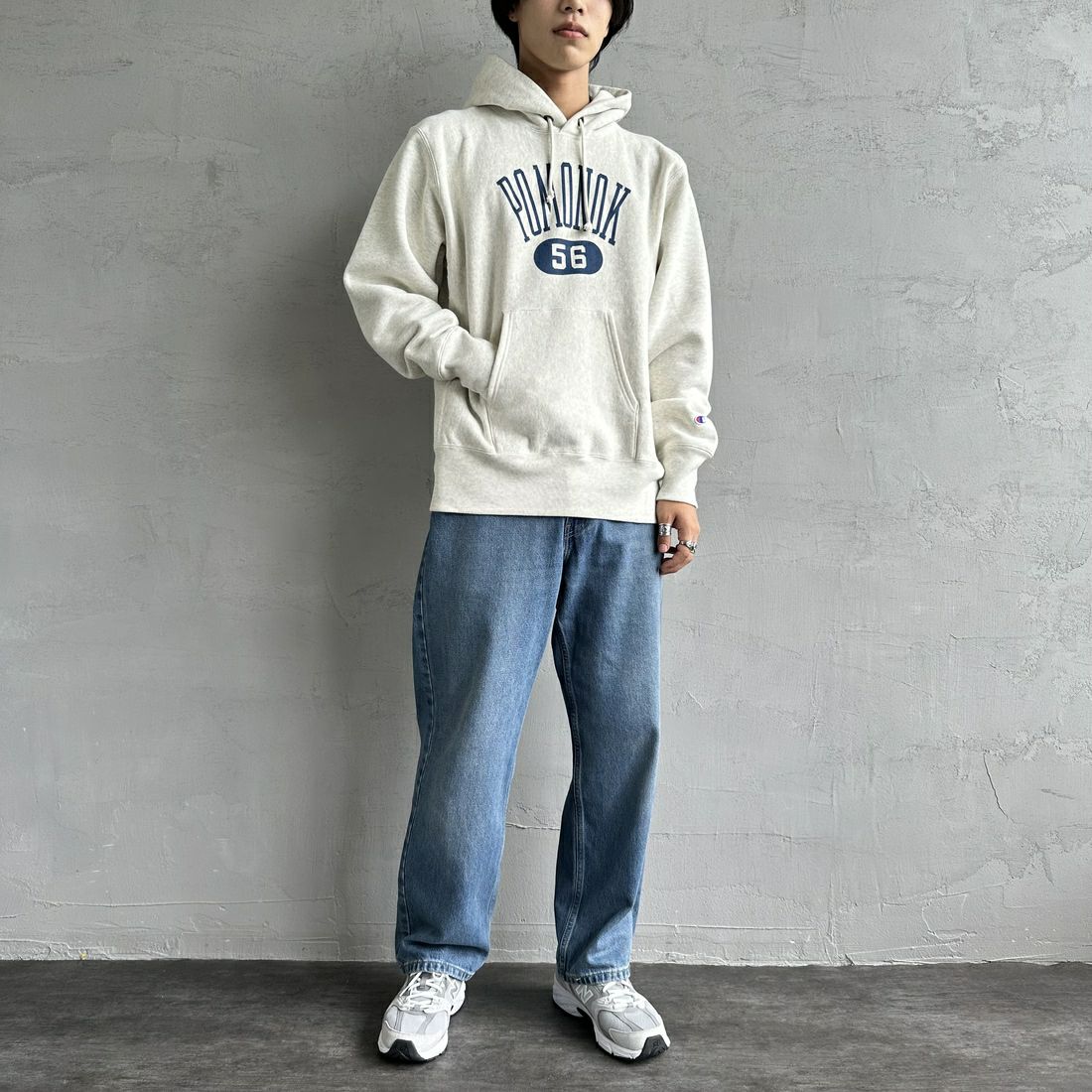 Champion [チャンピオン] リバースウィーブ フーデッドスウェットシャツ [C3-A122] 810 ｵｰﾄﾐｰﾙ &&モデル身長：179cm 着用サイズ：XL&&
