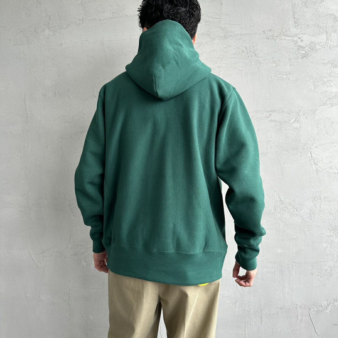 Champion [チャンピオン] リバースウィーブ フーデッドスウェットシャツ [C3-A122] 605 ﾃﾞｨｰﾌﾟ &&モデル身長：168cm 着用サイズ：XL&&