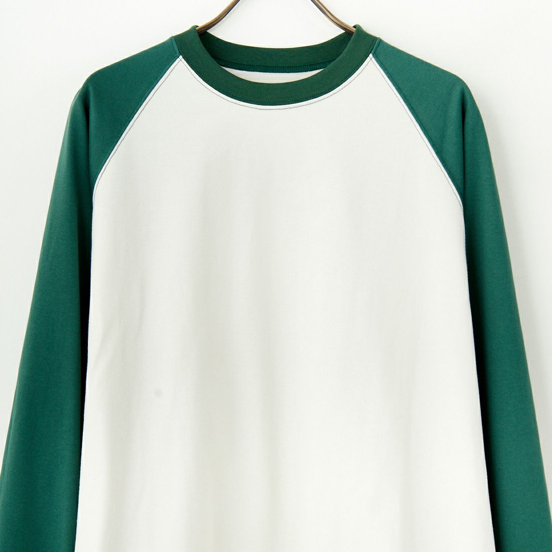 Name. [ネーム] ラグラン ロングスリーブ ビッグTシャツ [NMCU-026] WHT/GREEN