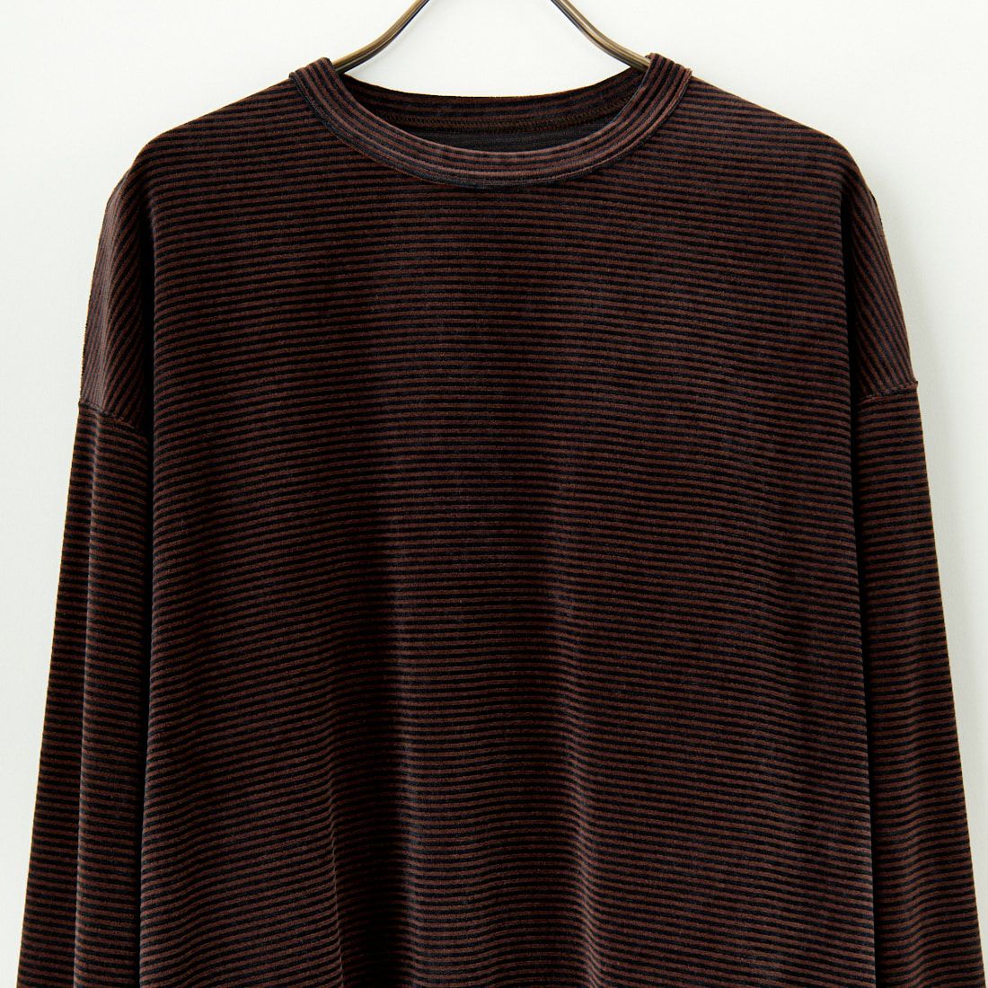 Name. [ネーム] ベロアボーダー ロングスリーブTシャツ [NMCU-027] BROWN