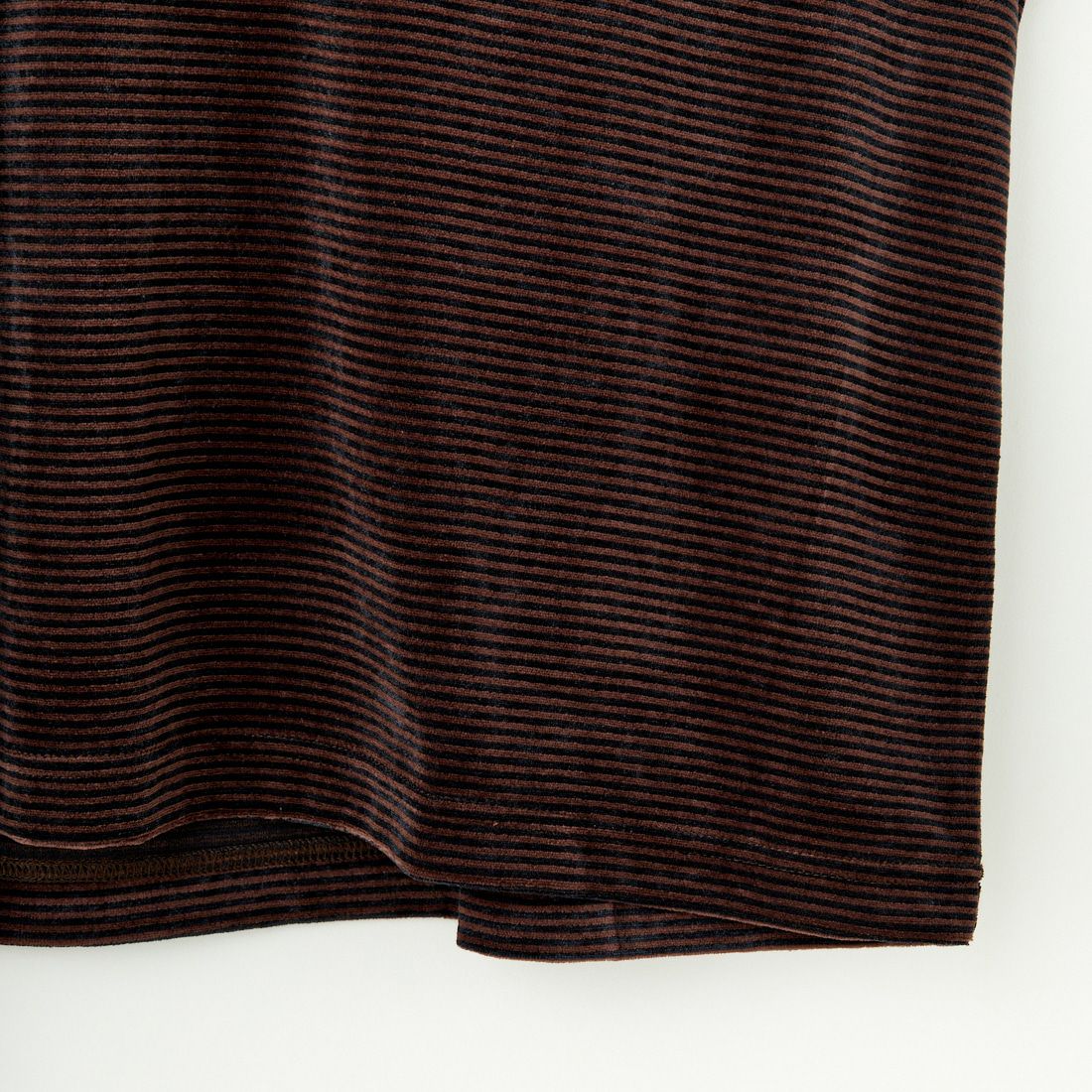 Name. [ネーム] ベロアボーダー ロングスリーブTシャツ [NMCU-027] BROWN