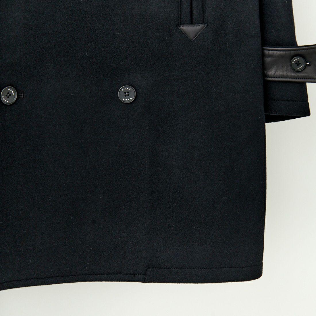 Name. [ネーム] ウールメルトン スイッチング ピーコート [NMCO-003] BLACK