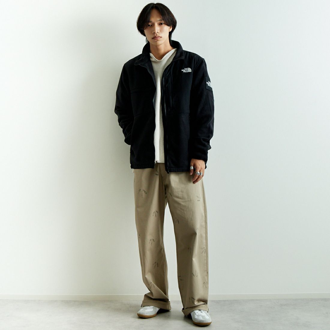 Name. [ネーム] ベルテッドパンツ [NMPT-020] BEIGE &&モデル身長：179cm 着用サイズ：2&&