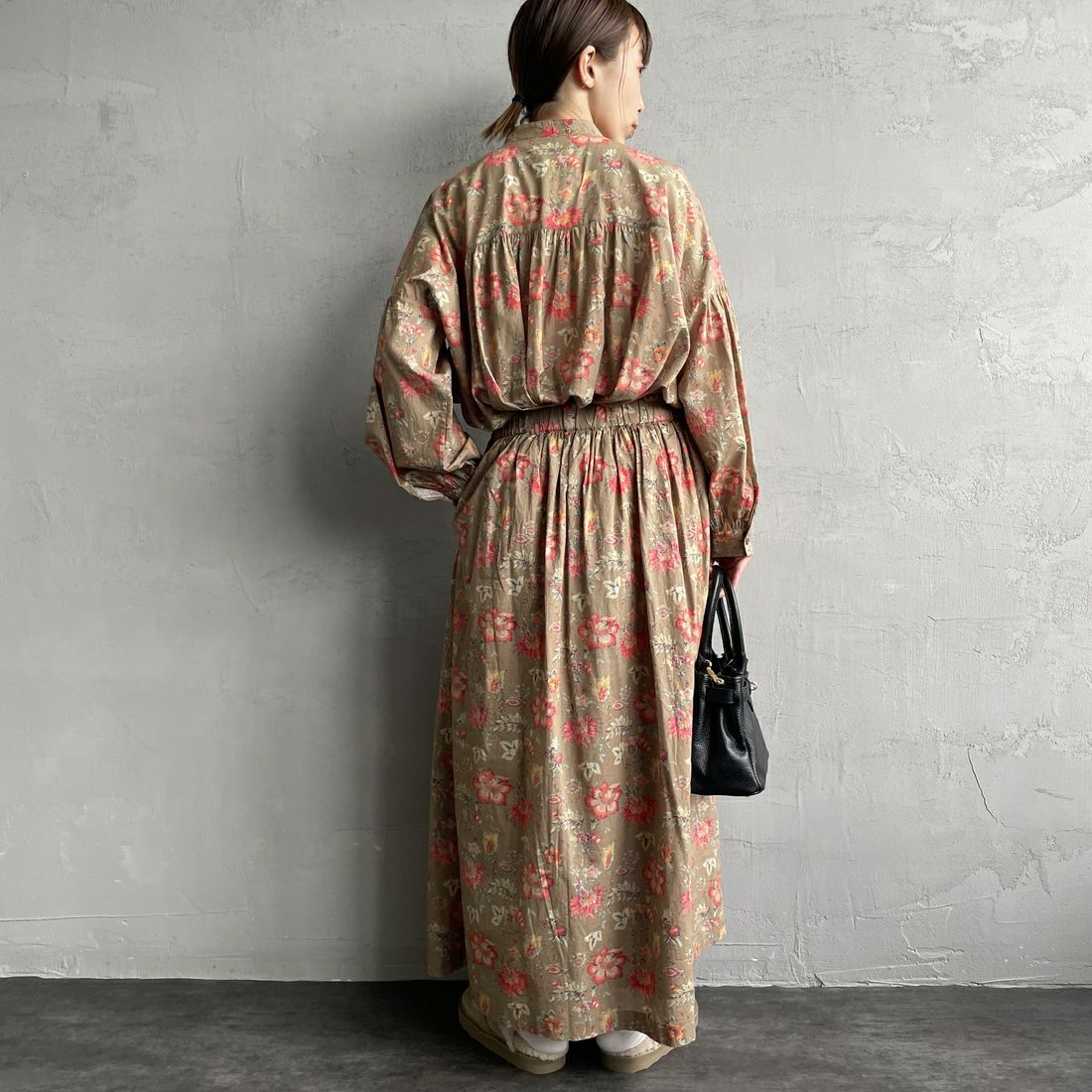 soil [ソイル] ギャザースカート [INSL24735] 8300 D.BEG&&モデル身長：158cm 着用サイズ：2&&