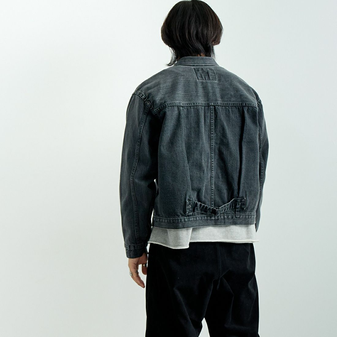 orSlow [オアスロウ] WW2 TYPE1 ブラックデニムジャケット [03-6016] D61S BLK D &&モデル身長：179cm 着用サイズ：5&&