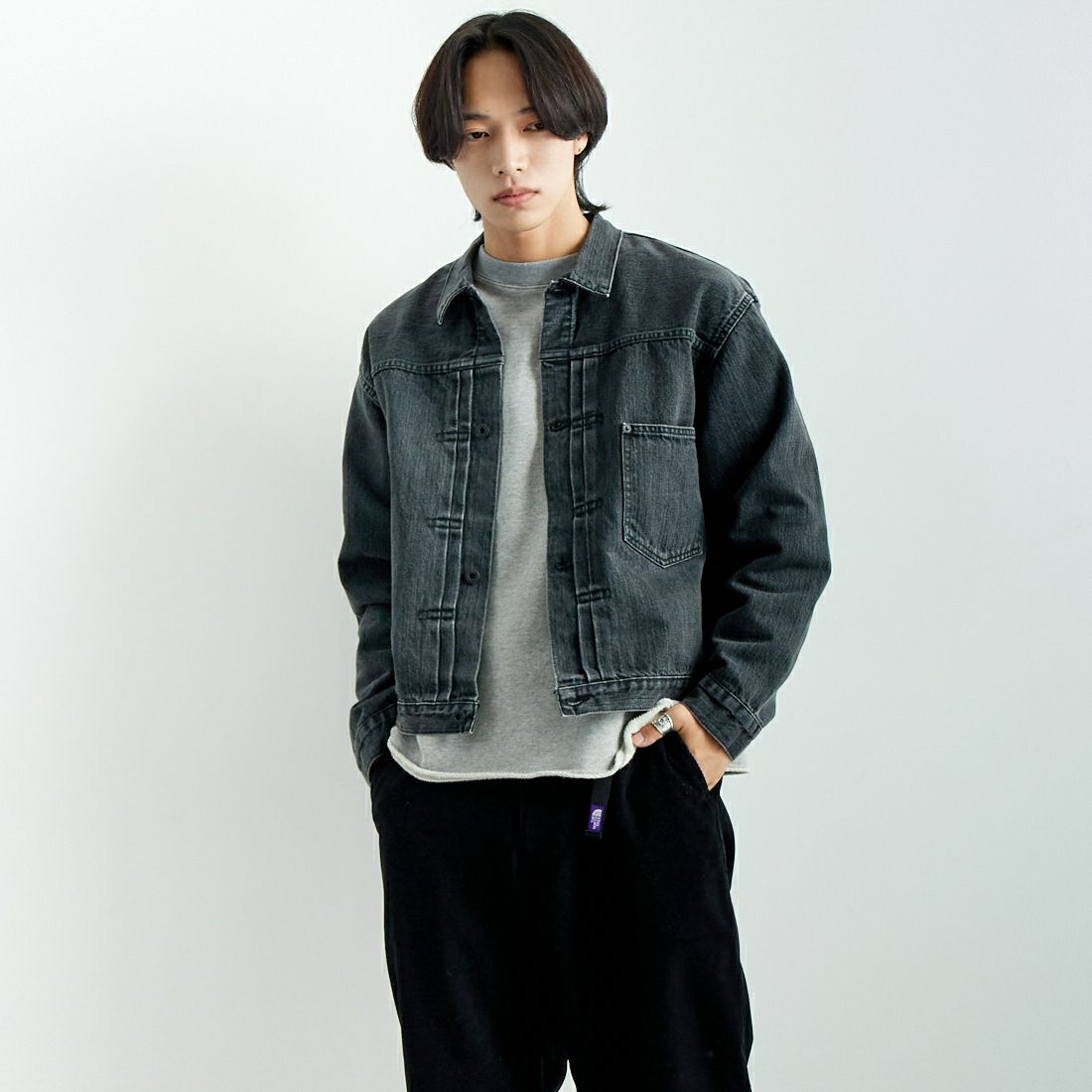 orSlow [オアスロウ] WW2 TYPE1 ブラックデニムジャケット [03-6016] D61S BLK D &&モデル身長：179cm 着用サイズ：5&&