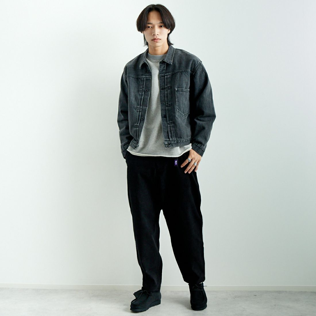 orSlow [オアスロウ] WW2 TYPE1 ブラックデニムジャケット [03-6016] D61S BLK D &&モデル身長：179cm 着用サイズ：5&&