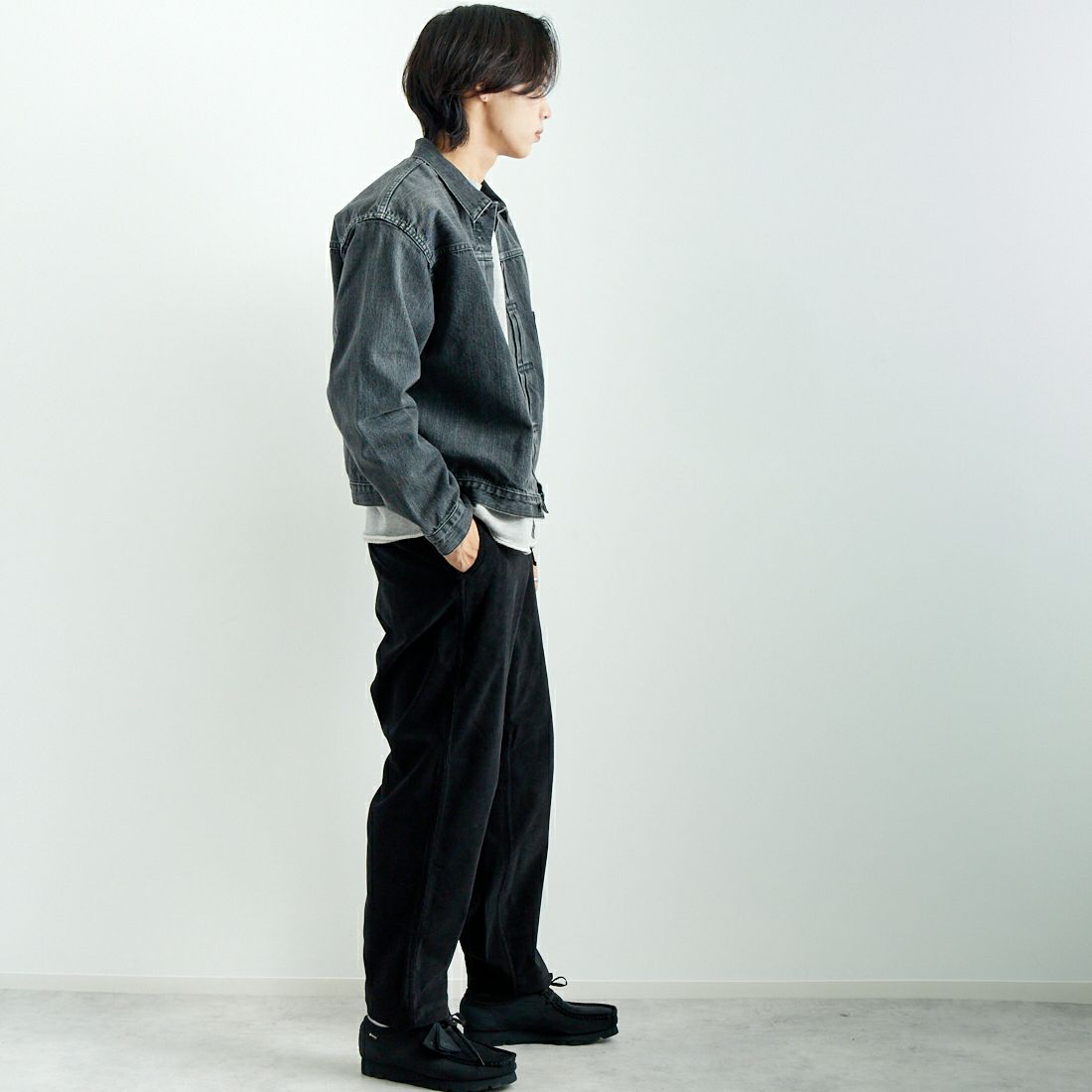 orSlow [オアスロウ] WW2 TYPE1 ブラックデニムジャケット [03-6016] D61S BLK D &&モデル身長：179cm 着用サイズ：5&&