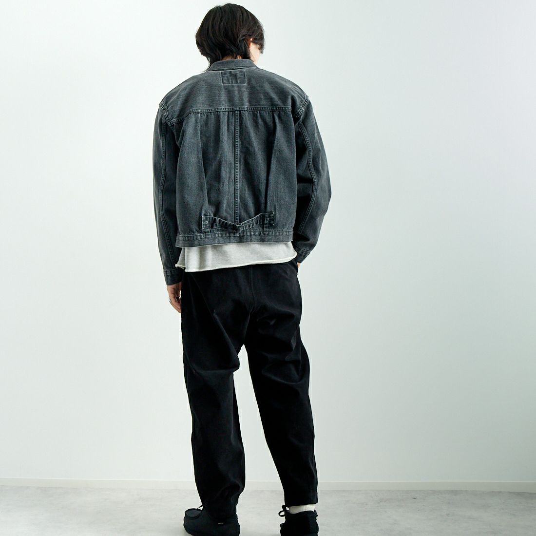 orSlow [オアスロウ] WW2 TYPE1 ブラックデニムジャケット [03-6016] D61S BLK D &&モデル身長：179cm 着用サイズ：5&&