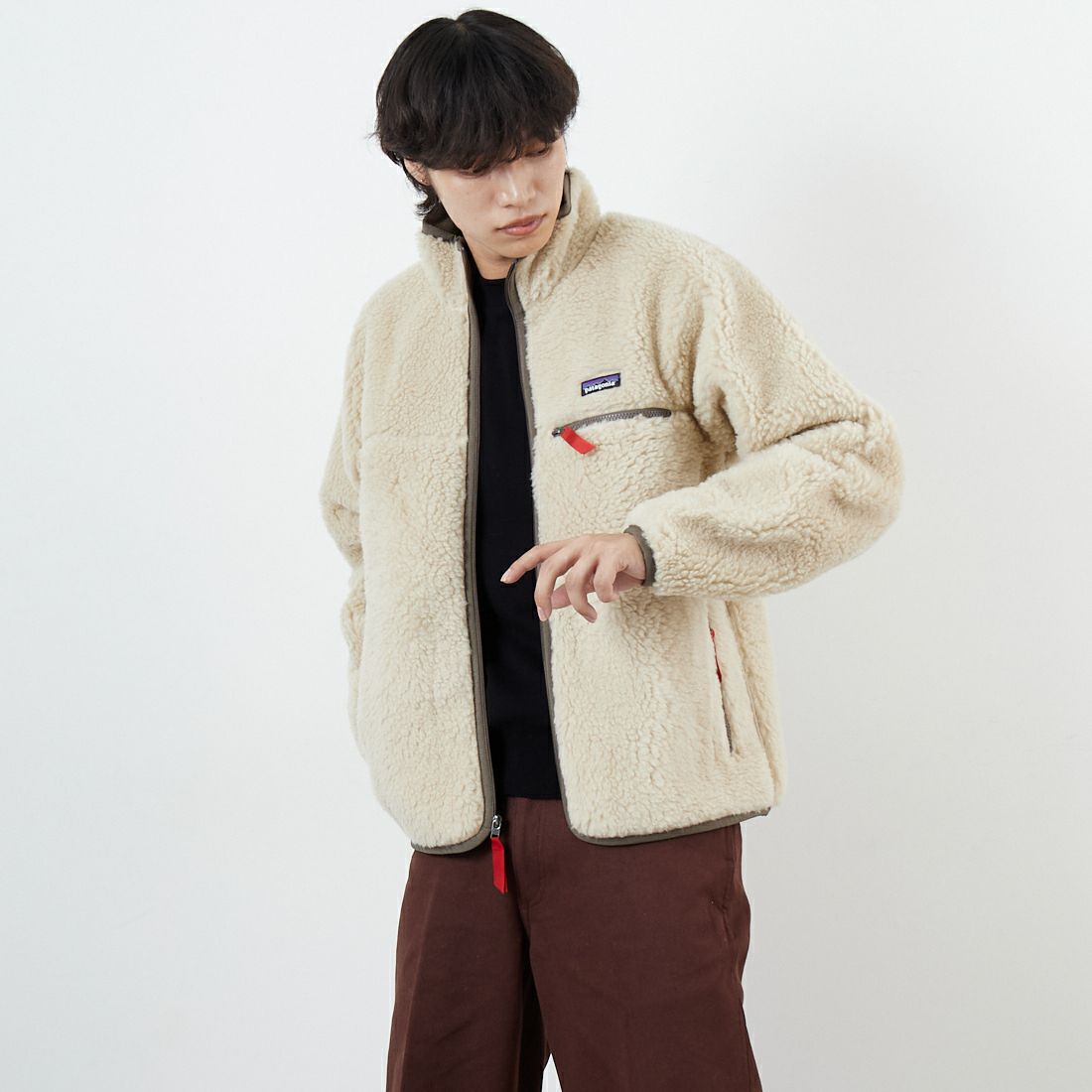 patagonia [パタゴニア] ナチュラル ブレンド レトロカーディガン [20535] DNLM &&モデル身長：179cm 着用サイズ：M&&