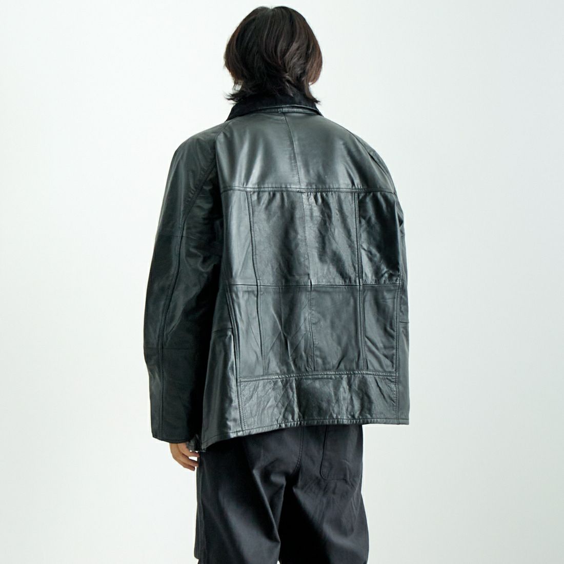 yoused [ユーズド] 別注 ドライバーズジャケット [JFY-244-092-FY] BLACK &&モデル身長：179cm 着用サイズ：2&&