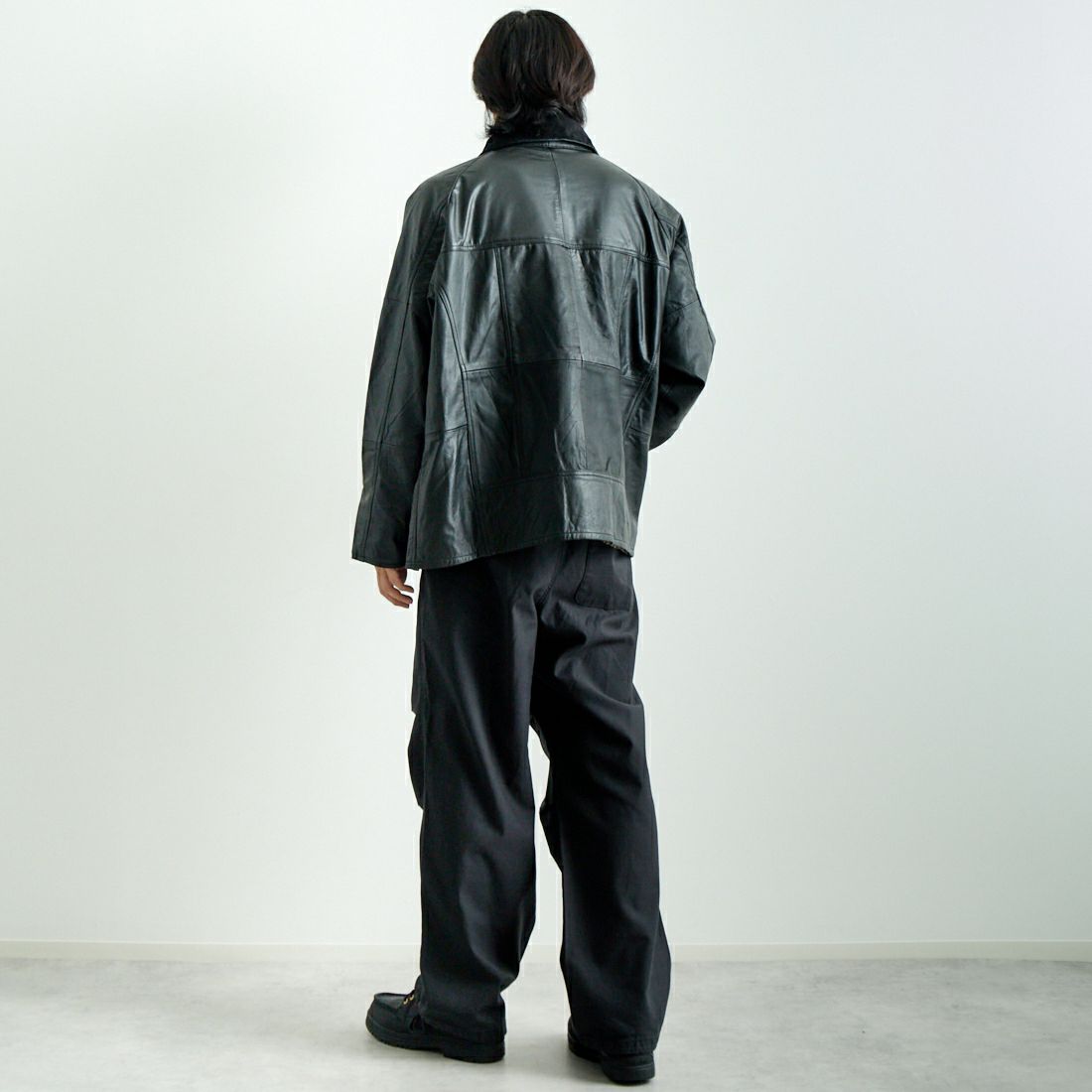 yoused [ユーズド] 別注 ドライバーズジャケット [JFY-244-092-FY] BLACK &&モデル身長：179cm 着用サイズ：2&&