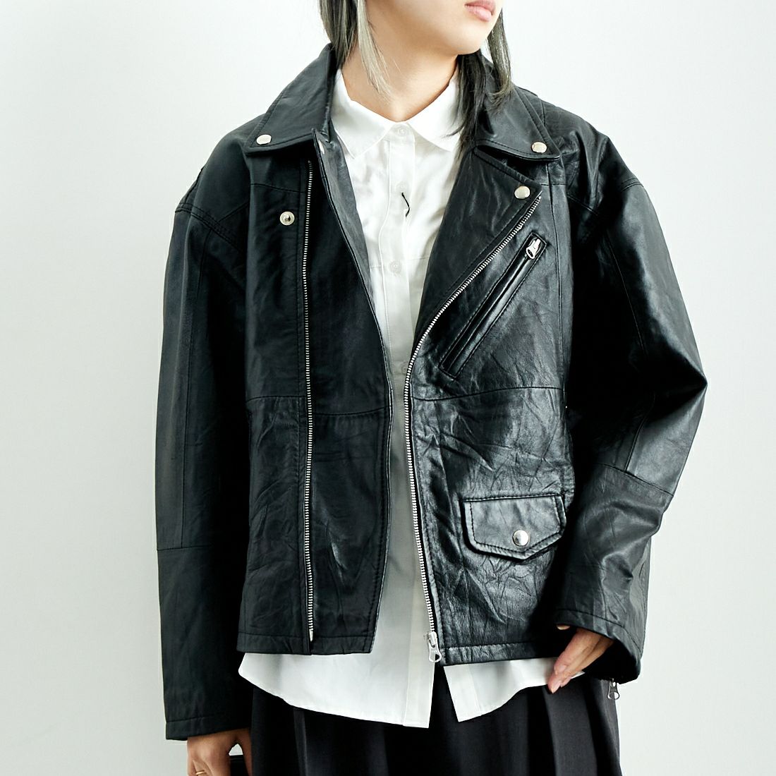 yoused [ユーズド] 別注 ライダースジャケット [JFY-244-093-FY] BLACK