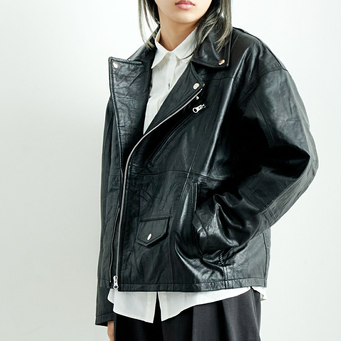 yoused [ユーズド] 別注 ライダースジャケット [JFY-244-093-FY] BLACK