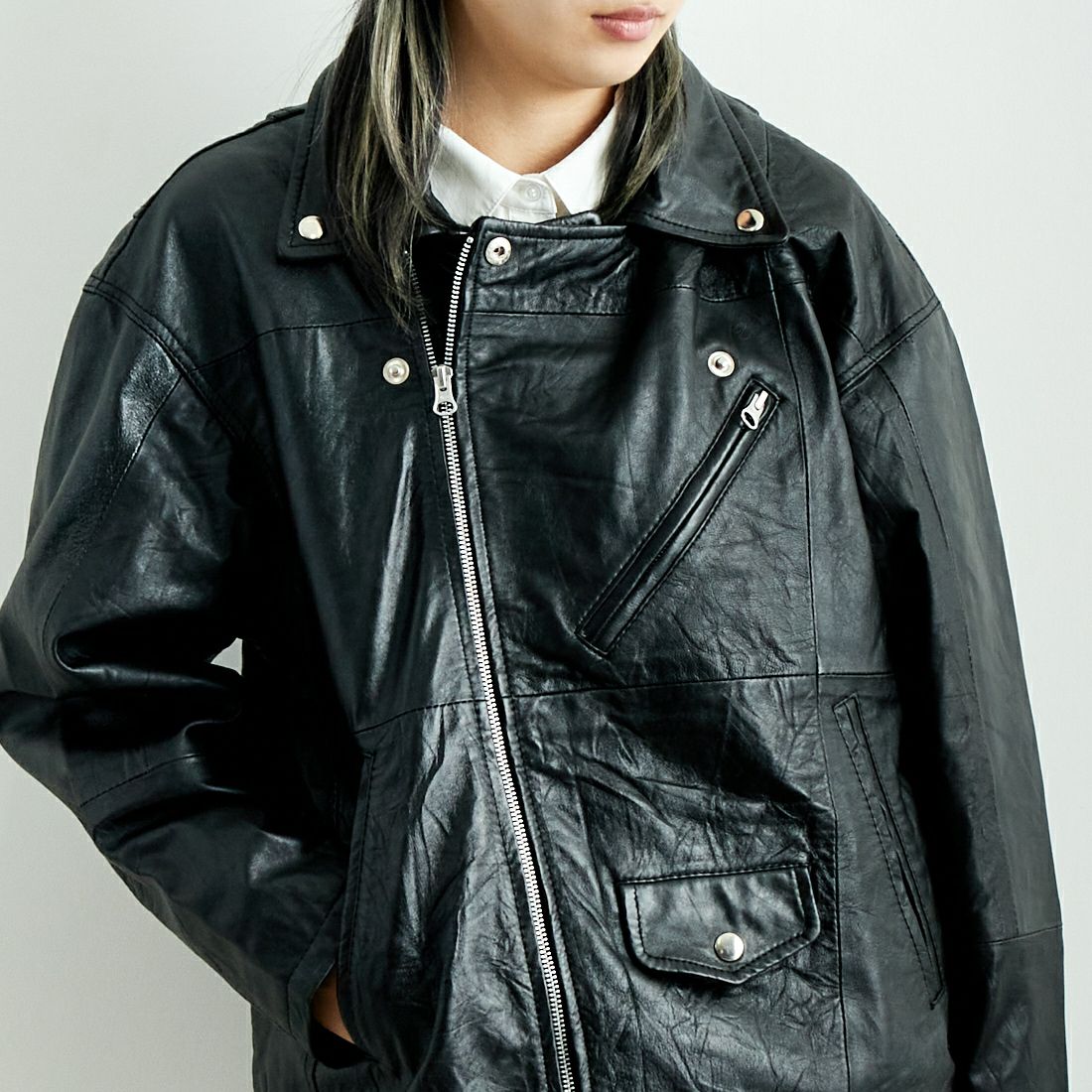 yoused [ユーズド] 別注 ライダースジャケット [JFY-244-093-FY] BLACK