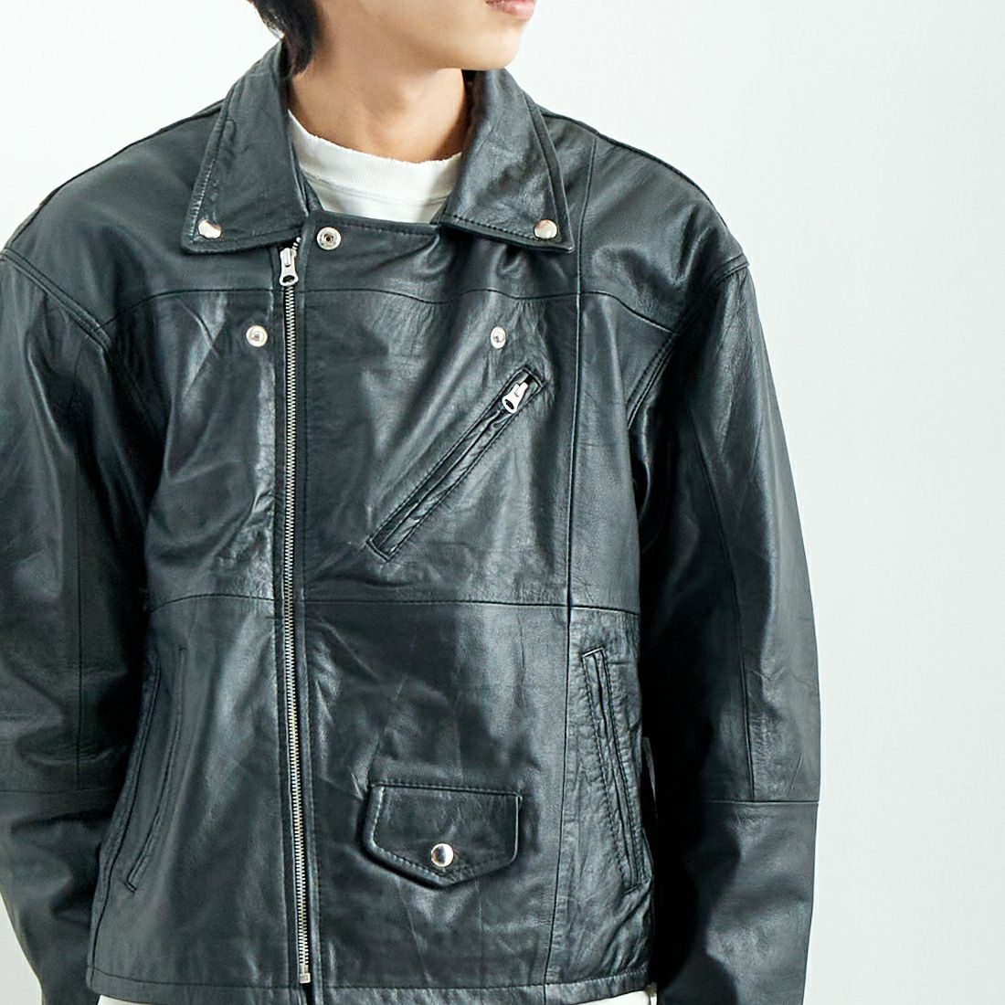 yoused [ユーズド] 別注 ライダースジャケット [JFY-244-093-FY] BLACK