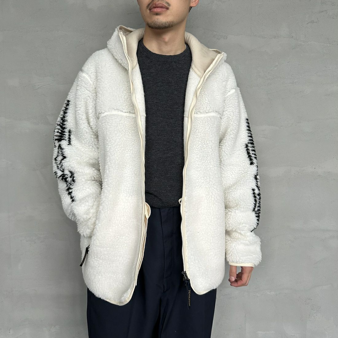 PENDLETON [ペンドルトン] ジップボアフーディ [4475-7016] 28 IVORY &&モデル身長：168cm 着用サイズ：L&&