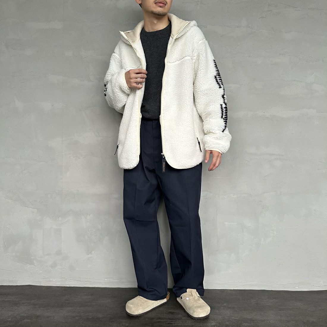 PENDLETON [ペンドルトン] ジップボアフーディ [4475-7016] 28 IVORY &&モデル身長：168cm 着用サイズ：L&&