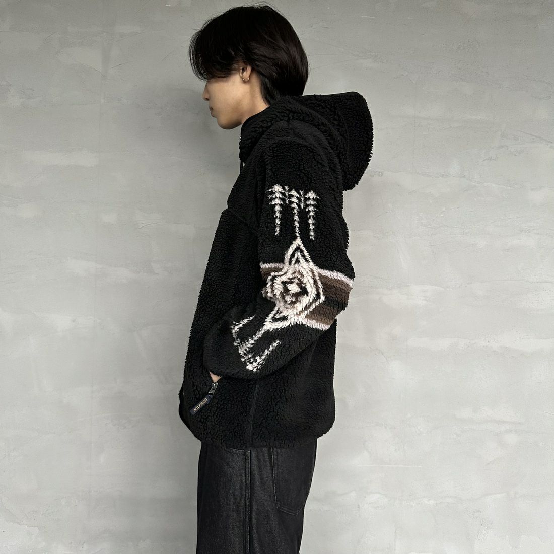 PENDLETON [ペンドルトン] ジップボアフーディ [4475-7016] 49 BLACK &&モデル身長：179cm 着用サイズ：M&&