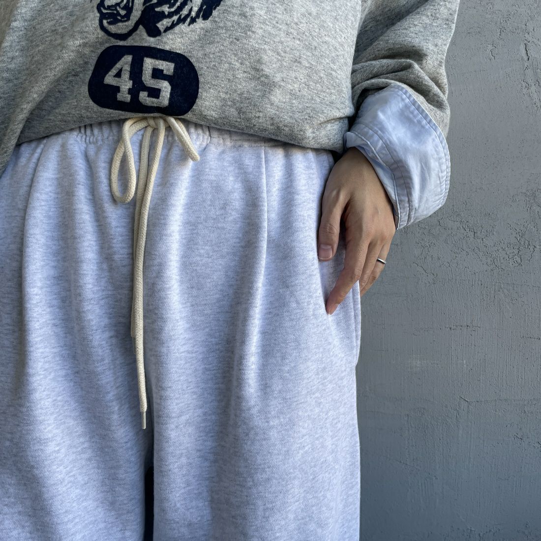 Jeans Factory Clothes [ジーンズファクトリークローズ] ピグメント ヘビー裏毛ワイドスウェットパンツ [2423-INM2] ASH