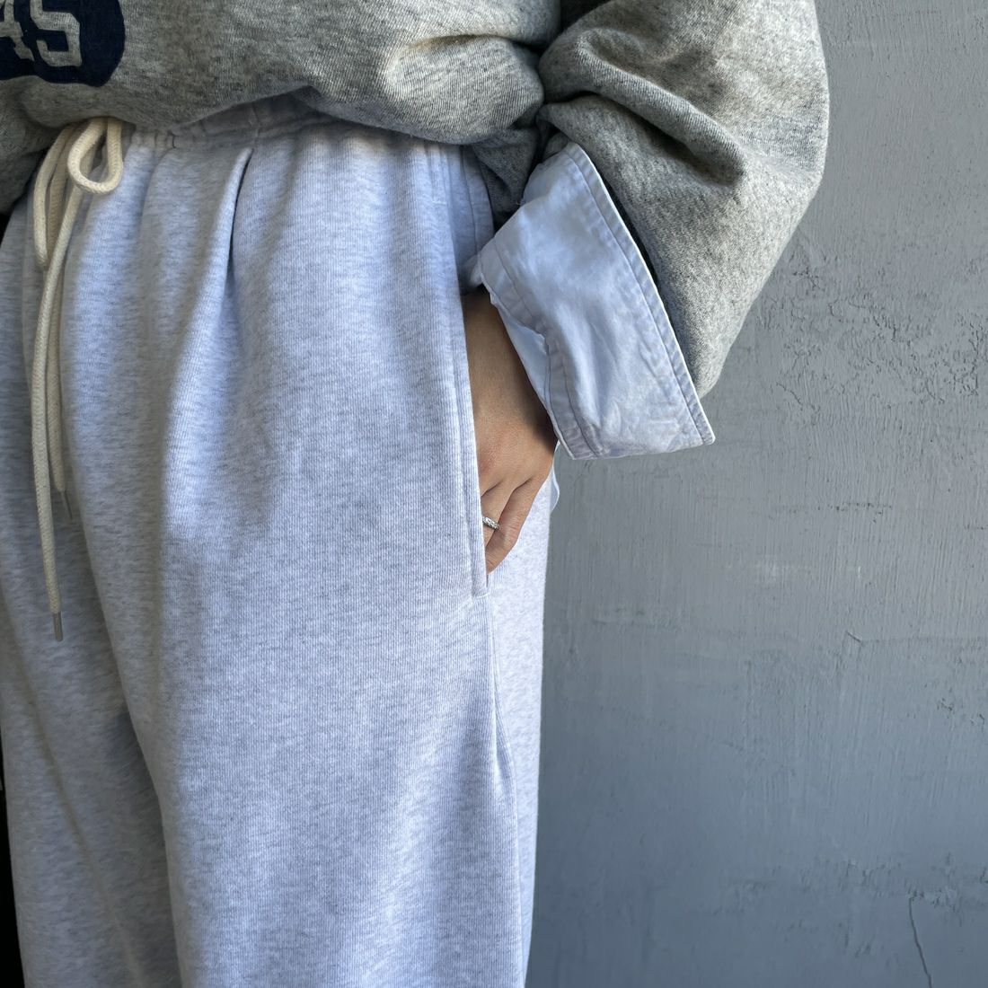 Jeans Factory Clothes [ジーンズファクトリークローズ] ピグメント ヘビー裏毛ワイドスウェットパンツ [2423-INM2] ASH