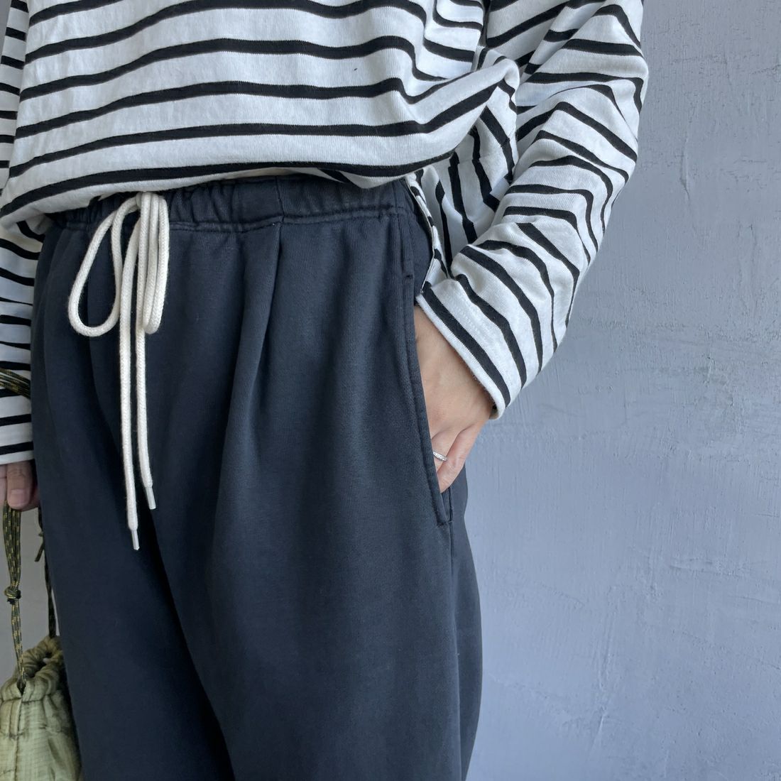 Jeans Factory Clothes [ジーンズファクトリークローズ] ピグメント ヘビー裏毛ワイドスウェットパンツ [2423-INM2] BLACK