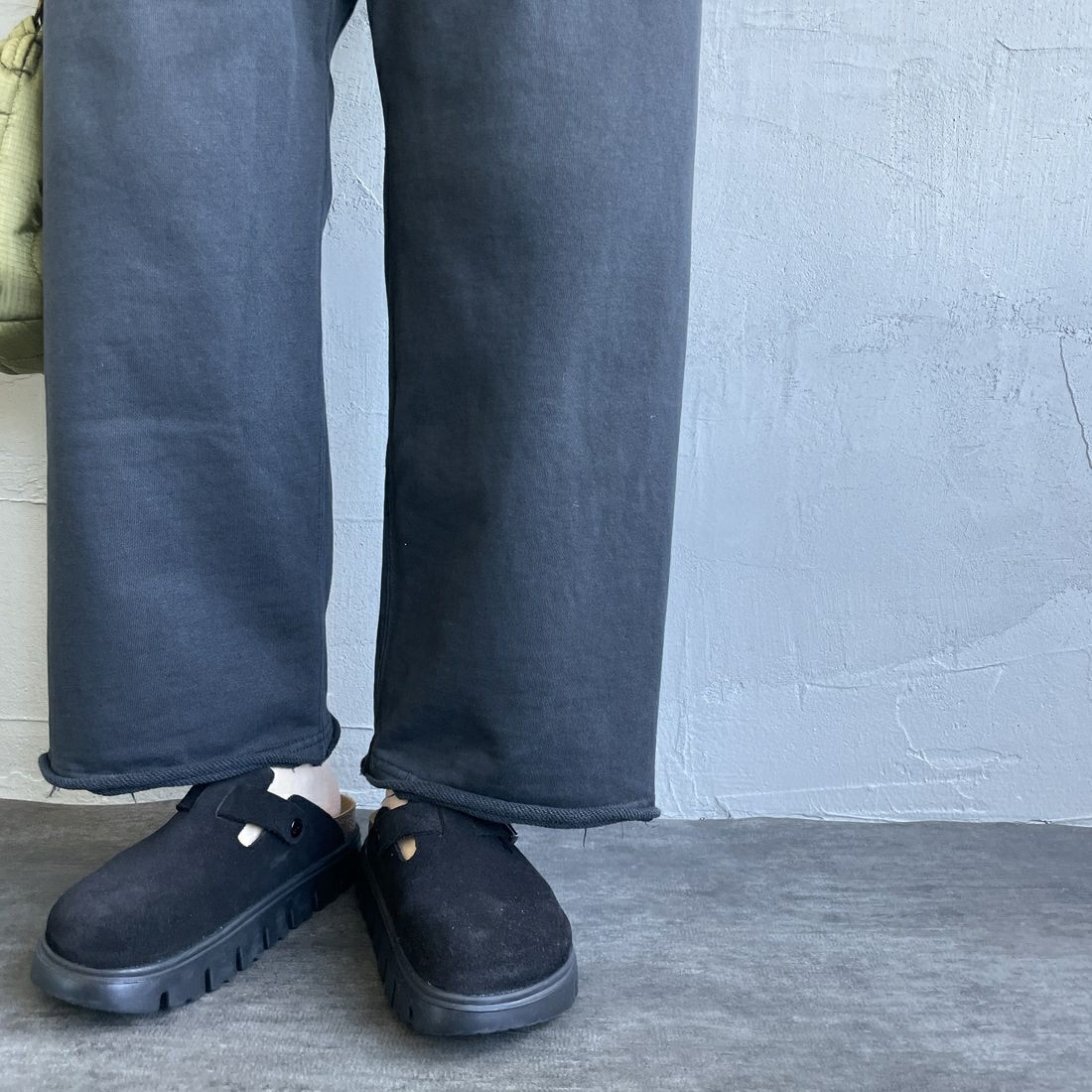 Jeans Factory Clothes [ジーンズファクトリークローズ] ピグメント ヘビー裏毛ワイドスウェットパンツ [2423-INM2] BLACK
