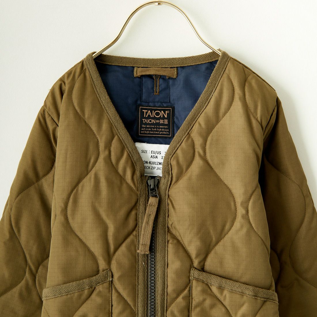TAION [タイオン] キッズミリタリー Vネックジップダウンジャケット [TAION-K101ZML-1] D.OLIVE