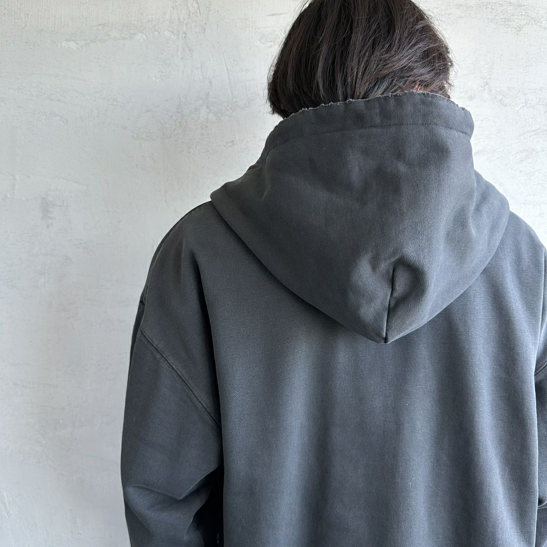 Jeans Factory Clothes [ジーンズファクトリークローズ] ピグメント ヘビー裏毛サーマルカットジップパーカー [2423-INM1] BLACK